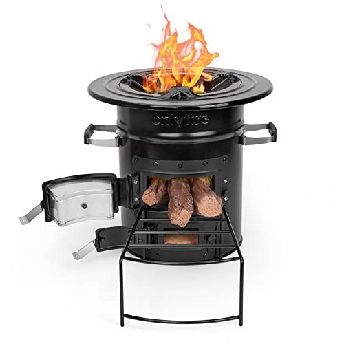 onlyfire Black Rocket Stove Portable Wood-Burning Camp Stove-7