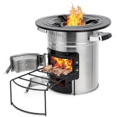 onlyfire Stainless Steel Rocket Stove Portable Camp Stove, Silver