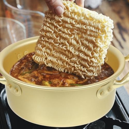 Operitacx Double Handle Ramen Pot with Spoon and Chopsticks, 8.66 x 6.30 x 2.76 in-3