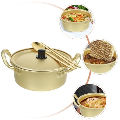 Operitacx Double Handle Ramen Pot with Spoon and Chopsticks, 8.66 x 6.30 x 2.76 in-5