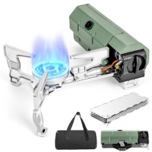 Orifesio Foldable Camping Stove 2600W Portable Butane Stove with Windshield and Storage Bag