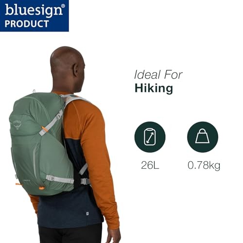 Osprey Hikelite 26L Unisex Backpack, Purple Ink/Purple Dusk/Cheddar Orange-1