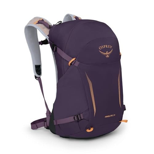 Osprey Hikelite 26L Unisex Backpack, Purple Ink/Purple Dusk/Cheddar Orange