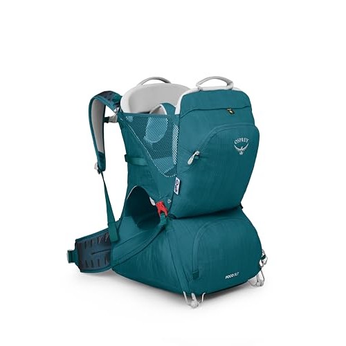 Osprey Poco Deluxe Child Carrier with built-in sunshade, AirScape suspension and washable drool pad, Deep Peyto