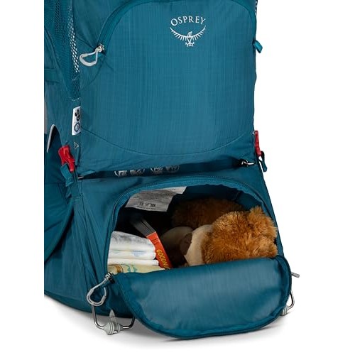 Osprey Poco Deluxe Child Carrier with built-in sunshade, AirScape suspension and washable drool pad, Deep Peyto-9