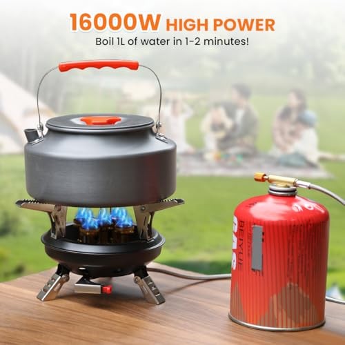 GEEKHOM 16000W Portable Foldable Windproof Gas Stove with Piezo Ignition-1