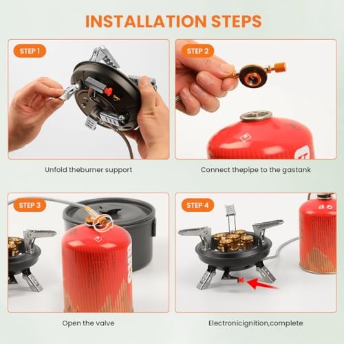 GEEKHOM 16000W Portable Foldable Windproof Gas Stove with Piezo Ignition-6