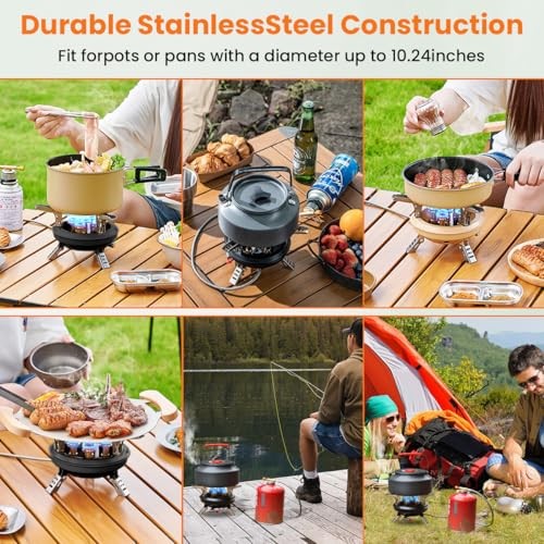 GEEKHOM 16000W Portable Foldable Windproof Gas Stove with Piezo Ignition-7