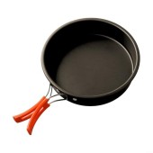 CookiBlend Medium Outdoor Camping Frying Pan with Foldable Handle and Storage Bag
