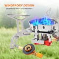 GEEKHOM 5800W Windproof Portable Camping Stove with Piezo Ignition and 2-Fuel Option