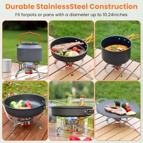 GEEKHOM 5800W Windproof Portable Camping Stove with Piezo Ignition and 2-Fuel Option-7