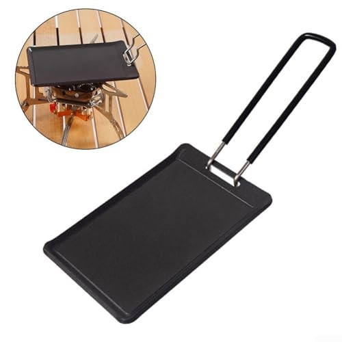 GLOBALHUT Square Non-Stick Folding Camping Frying Pan Plate-3