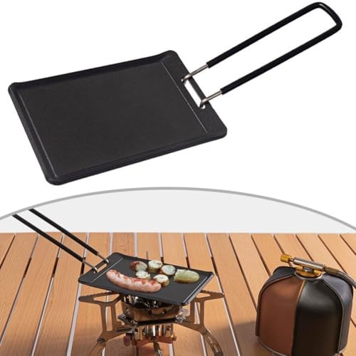 GLOBALHUT Square Non-Stick Folding Camping Frying Pan Plate