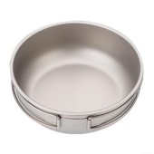 KiraKira Titanium Frying Pan for Camping, 1200ml, Foldable Handle