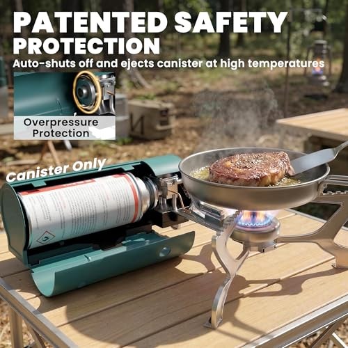 Outsunny 2670W Foldable Camping Stove with Safety Shut-Off and Carry Bag, Green-3