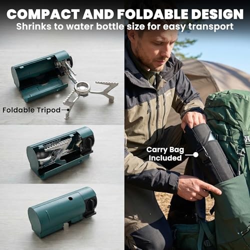 Outsunny 2670W Foldable Camping Stove with Safety Shut-Off and Carry Bag, Green-4