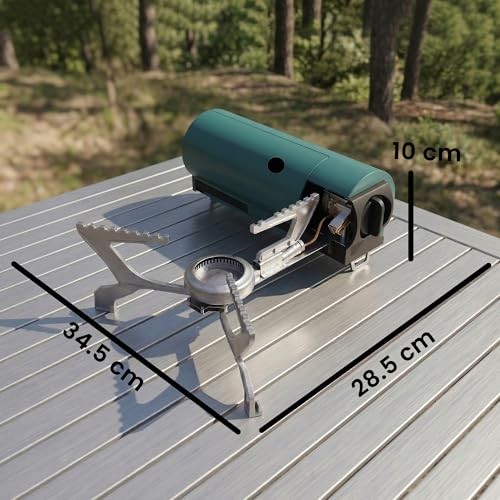 Outsunny 2670W Foldable Camping Stove with Safety Shut-Off and Carry Bag, Green-6