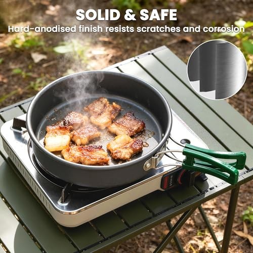 Outsunny 8-Piece Ultralight Camping Cookware Set for 2, Grey-5