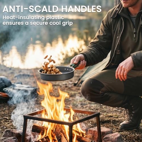 Outsunny 8-Piece Ultralight Camping Cookware Set for 2, Grey-7