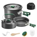 Outsunny Ultralight Aluminium Camping Cookware Set for 2 to 3 People, Pot, Pan and Kettle, Grey