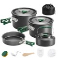 Outsunny Camping Cookware Set for 4-5 People, Lightweight Aluminium Cooking Kit with Anti-Scald Handles, Grey