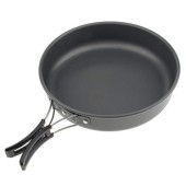 Prettyia 22cm Aluminium Camping Frying Pan with Folding Handle