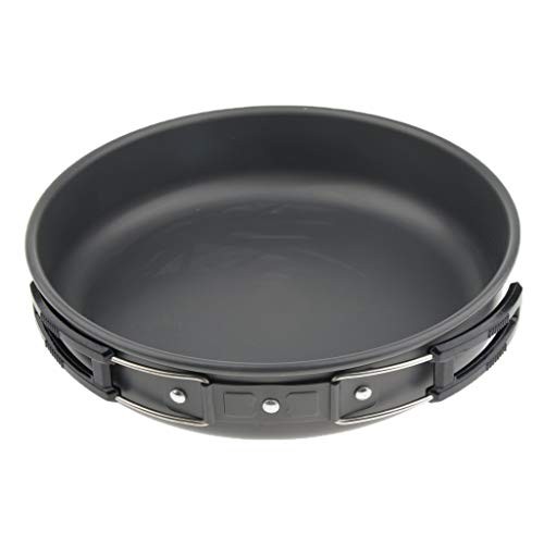Prettyia 22cm Aluminium Camping Frying Pan with Folding Handle-2