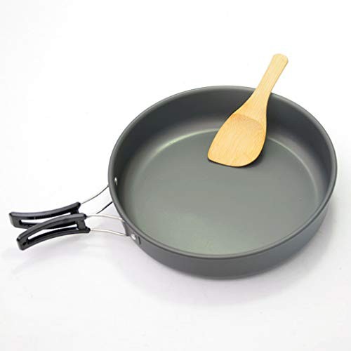 Prettyia 22cm Aluminium Camping Frying Pan with Folding Handle-5