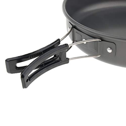 Prettyia 22cm Aluminium Camping Frying Pan with Folding Handle-7