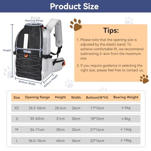 Pawaboo Dog Backpack Carrier for Small and Medium Dogs, Large, Adjustable Breathable Mesh with Chest and Waist Belt-1