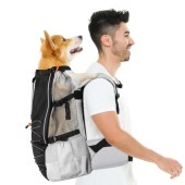 Pawaboo Dog Backpack Carrier for Small and Medium Dogs, Large, Adjustable Breathable Mesh with Chest and Waist Belt