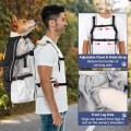 Pawaboo Dog Backpack Carrier for Small and Medium Dogs, Large, Adjustable Breathable Mesh with Chest and Waist Belt