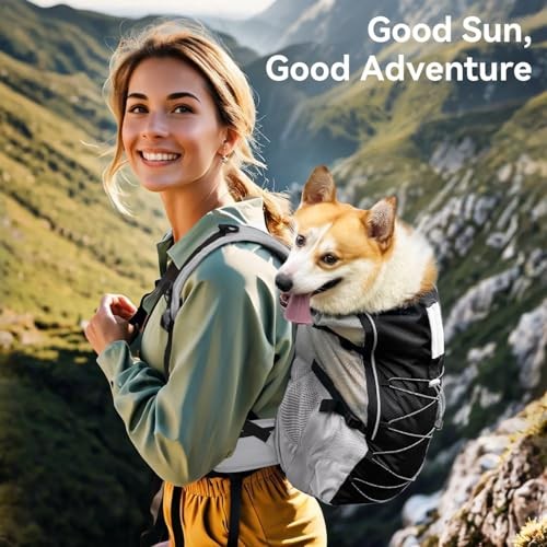 Pawaboo Dog Backpack Carrier for Small and Medium Dogs, Large, Adjustable Breathable Mesh with Chest and Waist Belt-5