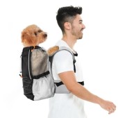 Pawaboo Dog Backpack Carrier, Small Size S, Breathable Mesh with Chest and Waist Belt