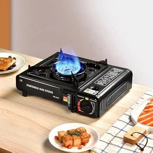 Easy Shopping Portable Single Burner Camping Gas Stove with Carry Case and 4 Butane Canisters-3