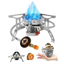 Coyonce Portable Camping Gas Stove, 6800W Burner, 3 Heads-silver