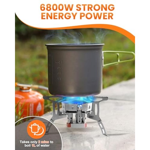 Coyonce Portable Camping Gas Stove, 6800W Burner, 3 Heads-silver-4