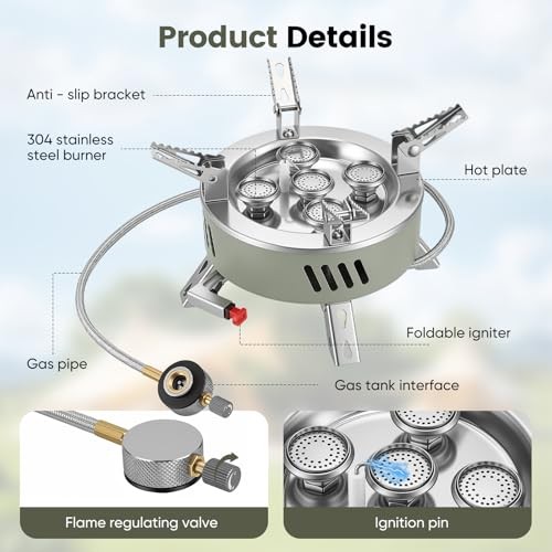 Makdly Portable Camping Stove 11000W with Piezo Ignition and EVA Carry Case-1