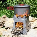 Lixada Type2 Folding Titanium Wood Camping Stove with Storage Pouch