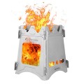 Lixada Type2 Folding Titanium Wood Camping Stove with Storage Pouch