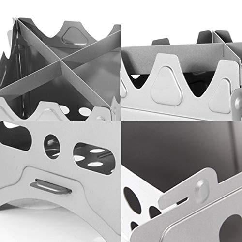 Lixada Type2 Folding Titanium Wood Camping Stove with Storage Pouch-4