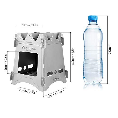 Lixada Type2 Folding Titanium Wood Camping Stove with Storage Pouch-7