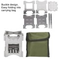 Fyearfly Portable Camping Wood Stove, 10 x 10 cm Mini Foldable Detachable Stainless Steel Wood Stove with Carrying Bag