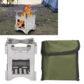 Fyearfly Portable Camping Wood Stove, 10 x 10 cm Mini Foldable Detachable Stainless Steel Wood Stove with Carrying Bag