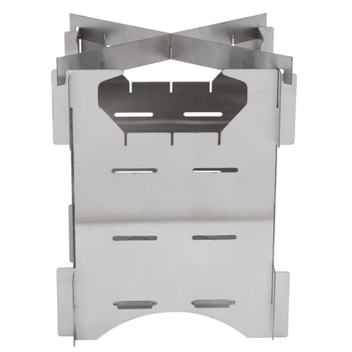 Fyearfly Portable Camping Wood Stove, 10 x 10 cm Mini Foldable Detachable Stainless Steel Wood Stove with Carrying Bag-6