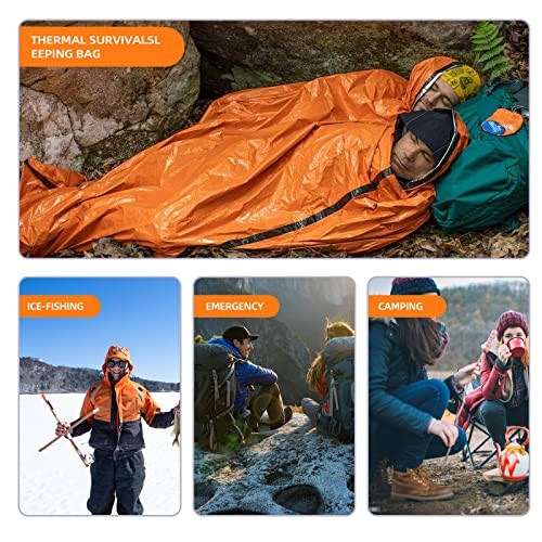 Esteopt Portable Emergency Sleeping Bag, Reusable Survival Bivvy Sack, 1 Pack-6