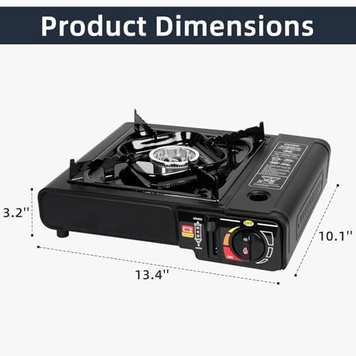 MASTER BRAND Portable Gas Cooker Stove with Butane Canisters and Carry Case, Lightweight Camping Stove, Automatic Ignition, Pack of 4-1