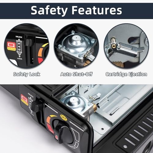 MASTER BRAND Portable Gas Cooker Stove with Butane Canisters and Carry Case, Lightweight Camping Stove, Automatic Ignition, Pack of 4-5