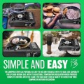 BARGAINS-GALORE Portable Gas Cooker Stove with 4 Butane Gas Bottles, Black with Case