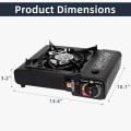 MASTER BRAND Portable Gas Cooker Stove with 8 Butane Canisters and Carry Case, automatic ignition